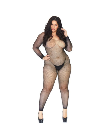 LEG AVENUE - CRYSTALIZED NET BODY STOCKING 1X-2X 3 