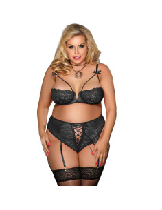 SUBBLIME - QUEEN PLUS SET SUJETADOR Y PANTIES CON LIGUERO 5 