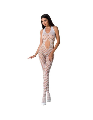 PASSION - WOMAN BS065 WEISSER BODYSTOCKING, EINE GRÖSSE 1 