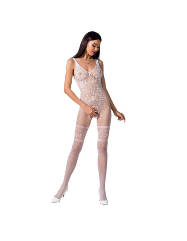 PASSION - WOMAN BS069 WEISSER BODYSTOCKING, EINE GRÖSSE 1 