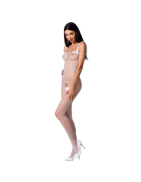 PASSION - WOMAN BS071 WEISSER BODYSTOCKING, EINE GRÖSSE 1 