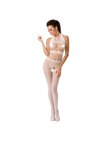 PASSION - WOMAN BS048 WEISSER BODYSTOCKING, EINE GRÖSSE 1 