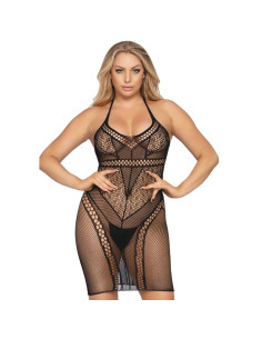 LEG AVENUE - MULTI NET MINI DRESS ONE SIZE - BLACK 3 