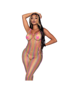 LEG AVENUE - RAINBOW NET BODYSTOCKING ONE SIZE 4 