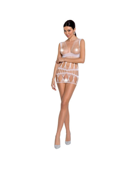 PASSION - FEMME BS089 BODYSTOCKING BLANC TAILLE UNIQUE 2 