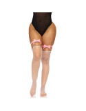 LEG AVENUE - VEGAN LEATHER TIGH HIGH GARTER ONE SIZE - PINK 3 