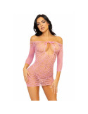 LEG AVENUE - HEART NET MINI DRESS ONE SIZE - PINK 2 