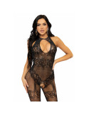 LEG AVENUE - SEAMLESS FISHNET BODYSTOCKING ONE SIZE - BLACK 3 