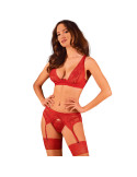 OBSESSIVE - LACELOVE SET THREE PIECES RED M/L 7 