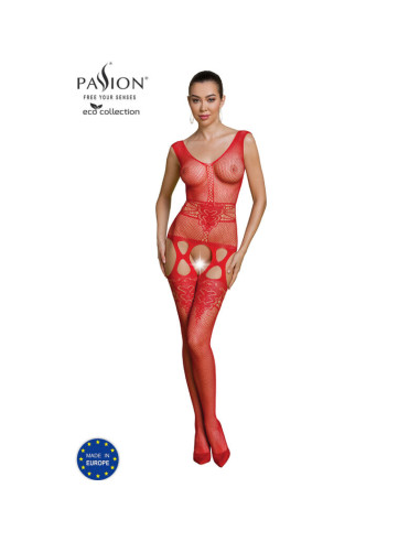 PASSION - BODYSTOCKING ECO COLLECTION ECO BS014 ROUGE 5 