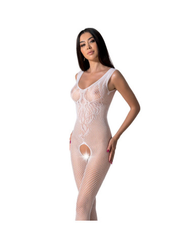 PASSION - BS098 WEISSER BODYSTOCKING, EINE GRÖSSE 6 