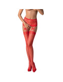 PASSION - S027 RED STOCKINGS WITH GARTER ONE SIZE 6 