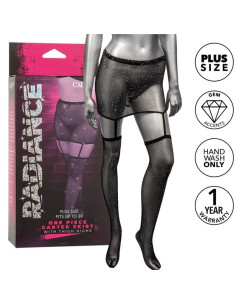 CALEXOTICS - RADIANCE GARTER SKIRT THIGH HIGHS PLUS SIZE 4 