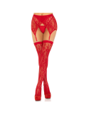 LEG AVENUE - LACE THIGH HIGHS & GARTERBELT RED 4 