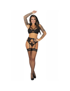 LIVCO CORSETTI FASHION - POJZON LC 90670 SOUTIEN-GORGE + JARRETIÈRE + BAS + CULOTTE NOIR 3 