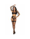 LIVCO CORSETTI FASHION - POJZON LC 90670 BH + STRUMPFGÜRTEL + STRÜMPFE + HÖSCHE SCHWARZ L/XL 3 