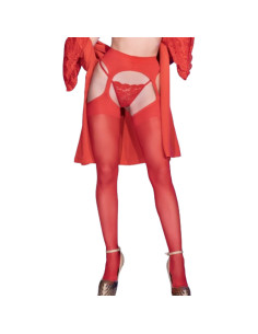 CHILIROSE - CR 4312 GARTER STOCKINGS RED S/M 2 