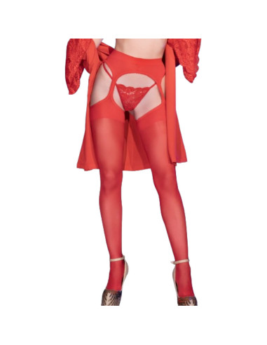 CHILIROSE - CR 4312 GARTER STOCKINGS RED S/M 2 