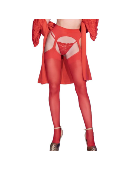 CHILIROSE - CR 4312 GARTER STOCKINGS RED S/M 2 