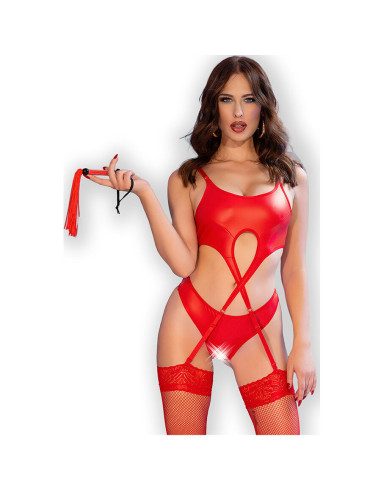 CHILIROSE - CR 4625 SET FOUR PIECES CROTCHLESS RED S 2 