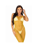 LEG AVENUE - ROBE LONGUE FILET JAUNE TAILLE UNIQUE 6 