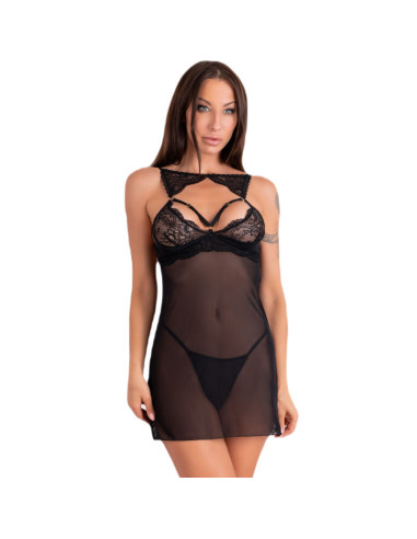 LIVCO CORSETTI FASHION - KROLINA LC 90734 CHEMISE + THONG BLACK S/M 4 