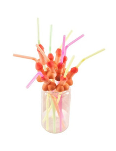 DIABLO PICANTE - BAG OF 10 NATURAL BIG PENIS STRAWS 1 