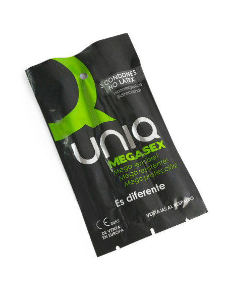 UNIQ - MEGASEX LATEX FREE SENSITIVE CONDOMS 3 UNITS 2 