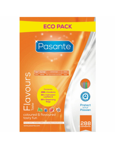 PASANTE - PRÉSERVATIFS ECO PACK SAVEURS SAC 288 UNITÉS 3 