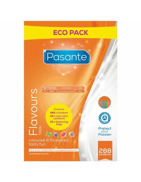 PASANTE - PRÉSERVATIFS ECO PACK SAVEURS SAC 288 UNITÉS 3 