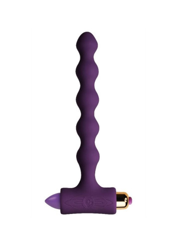 ROCKS-OFF - PLUG ANAL AVEC VIBRATION ET PERLES RIVERLES PETITE SENSATIONS 2 