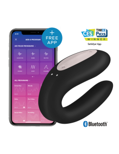 SATISFYER - DOUBLE JOY CON APP BLACK 7 