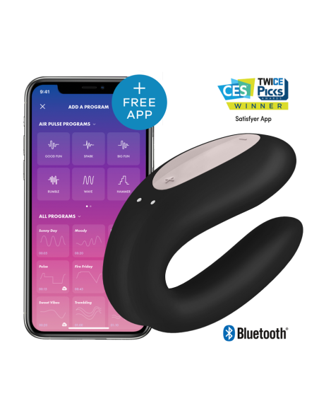 SATISFYER - DOUBLE JOY CON APP BLACK 7 