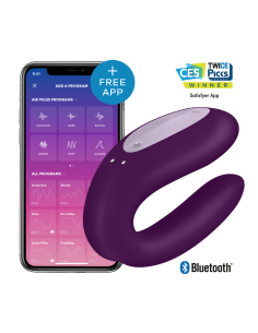 SATISFYER - DOUBLE JOY CON APP LILA 7 