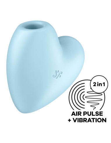 SATISFYER - CUTIE HEART AIR PULSE STIMULATOR & VIBRATOR BLUE 4 