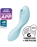 SATISFYER - CURVY TRINITY 5 AIR PULSE STIMULATOR & VIBRATOR APP BLUE 4 