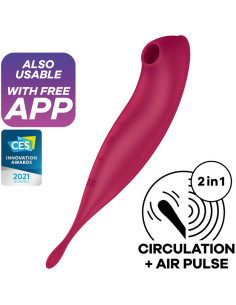 SATISFYER - TWIRLING PRO+ AIR PULSE STIMULATOR & VIBRATOR APP RED 3 