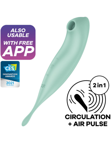 SATISFYER - TWIRLING PRO+ STIMOLATORE E APP VIBRATORE VERDE 3 