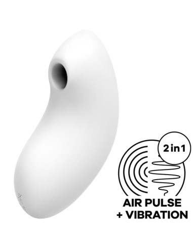 SATISFYER - VULVA LOVER 2 AIR PULSE STIMULATOR & VIBRATOR WHITE 4 