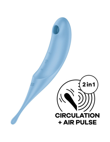 SATISFYER - TWIRLING PRO AIR PULSE STIMULATOR & VIBRATOR BLUE 4 