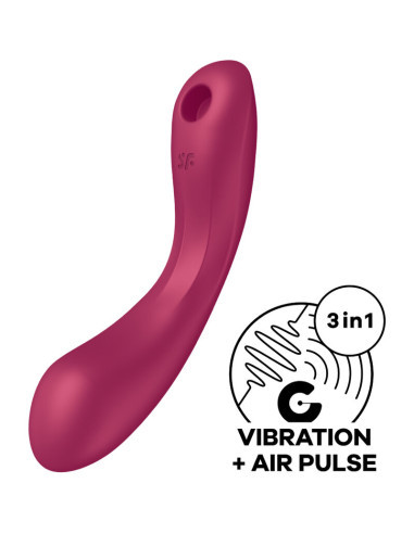 SATISFYER - CURVE TRINITY 1 AIR PULSE VIBRATION RED 10 