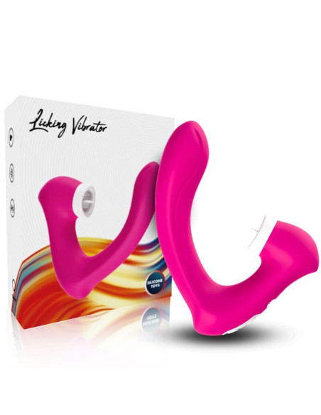 ARMONY - SECRETKISS LICKING VIBRATING CLIT & VIBRATOR CURVED FUCHSIA 4 