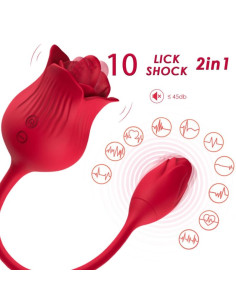 ARMONY - PINK CLITORIS STIMULATOR VIBRATOR WITH TAIL 10 MODES RED 5 