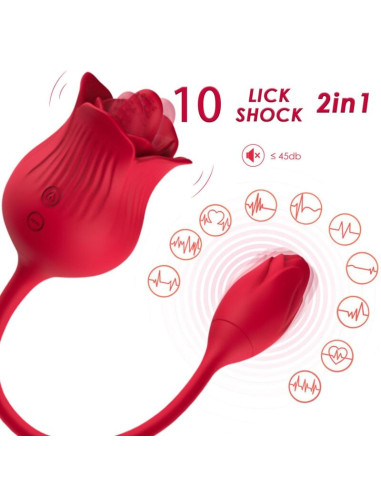 ARMONY - PINK CLITORIS STIMULATOR VIBRATOR WITH TAIL 10 MODES RED 5 