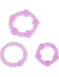 SEVEN CREATIONS - SET OF THREE LILAC PENIS RINGS 2 