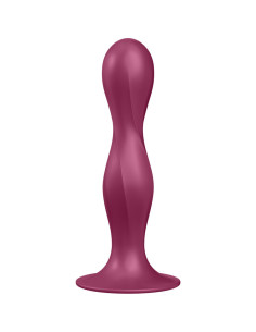 SATISFYER - GODE EN SILICONE DOUBLE BALL-R GRENAT 4 