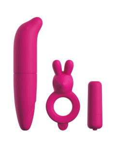 CLASSIX - KIT POUR COUPLES AVEC ANNEAU, BALLE ET STIMULATEUR ROSE 6 