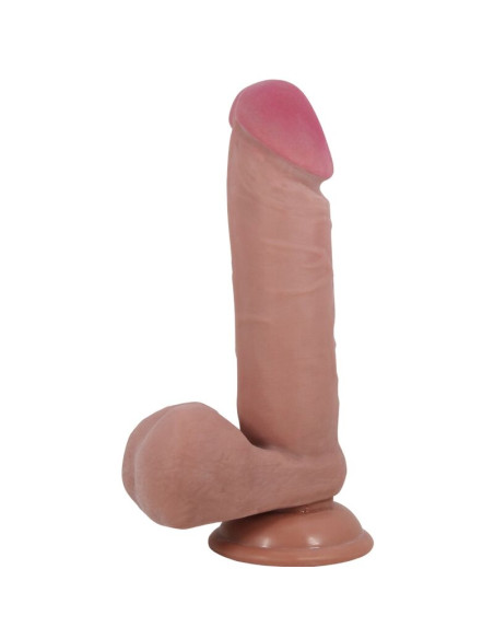 PRETTY LOVE - SLIDING SKIN SERIES REALISTIC DILDO WITH SLIDING SKIN SUCTION CUP BROWN 20.5 CM 4 