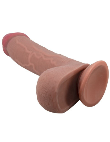 PRETTY LOVE - SLIDING SKIN SERIES REALISTIC DILDO WITH SLIDING SKIN SUCTION CUP BROWN 23.4 CM 4 