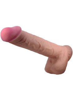 PRETTY LOVE - SLIDING SKIN SERIES REALISTISCHER DILDO MIT SLIDING SKIN SAUGNAPF BRAUN 26 CM 7 